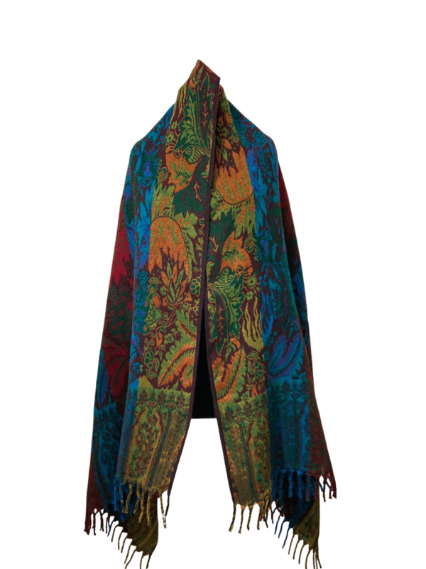 Multi flower jacquard shawl