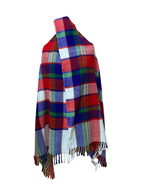 Nepali white check shawl