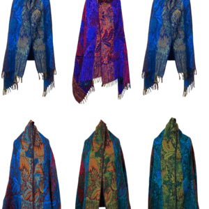 Multi flower jacquard shawl